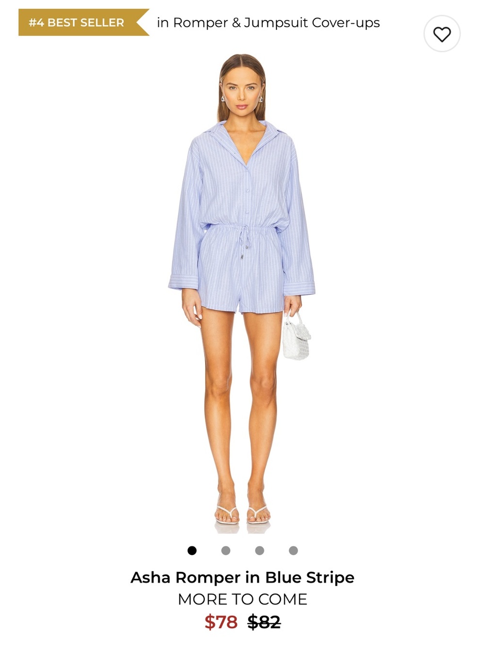 Asha Light Blue Striped Button Romper